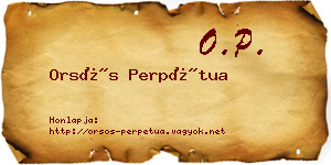 Orsós Perpétua névjegykártya